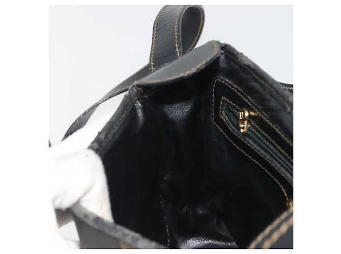 Pequin Borsa a tracolla FENDI Pecan Canvas PVC Nero Marrone Auth 196716 - vista 21