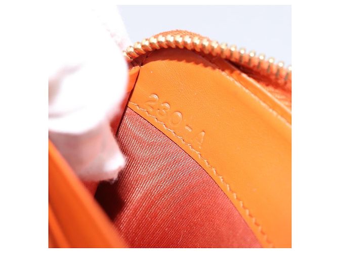 Cartera larga PRADA de piel Orange Gold Auth 198764A Dorado Naranja - vista 12