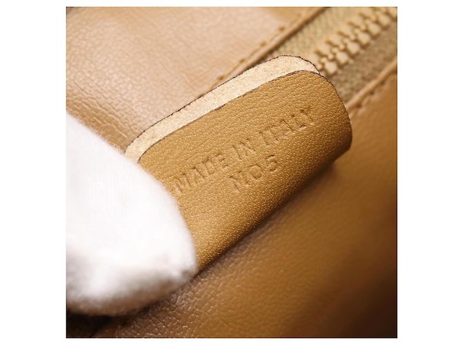 Céline Borsa a mano CELINE Macadam Canvas PVC Beige Gold Auth 197461 D'oro - vista 12