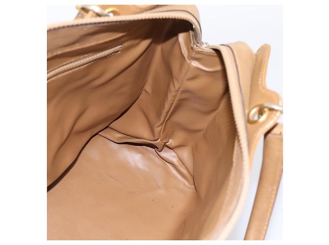 Céline Borsa a mano CELINE Macadam Canvas PVC Beige Gold Auth 197461 D'oro - vista 18