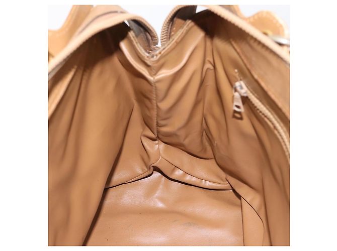 Céline Borsa a mano CELINE Macadam Canvas PVC Beige Gold Auth 197461 D'oro - vista 19
