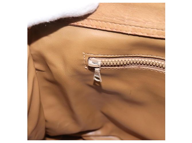Céline Borsa a mano CELINE Macadam Canvas PVC Beige Gold Auth 197461 D'oro - vista 20
