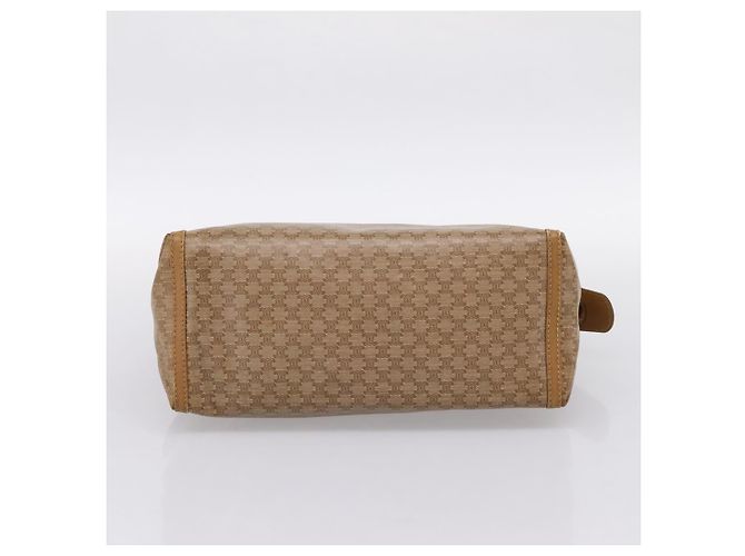 Céline Borsa a mano CELINE Macadam Canvas PVC Beige Gold Auth 197461 D'oro - vista 5
