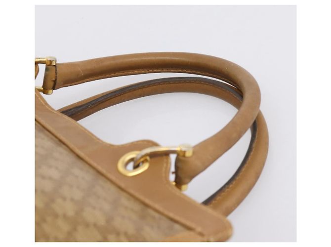 Céline Borsa a mano CELINE Macadam Canvas PVC Beige Gold Auth 197461 D'oro - vista 8