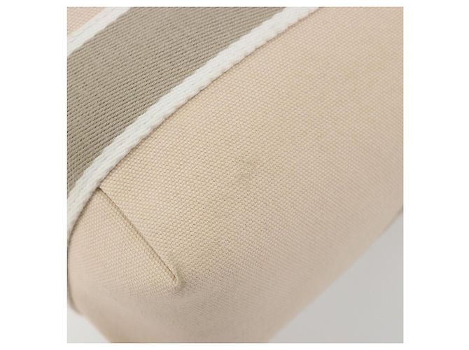 Hermès HERMES Brid A Borsa a Mano Nera Canvas Pelle Beige Silver Auth 196626M Argento - vista 10