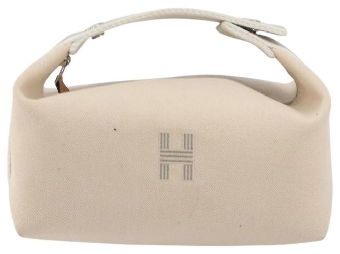 Hermès HERMES Brid A Borsa a Mano Nera Canvas Pelle Beige Silver Auth 196626M Argento - vista 13