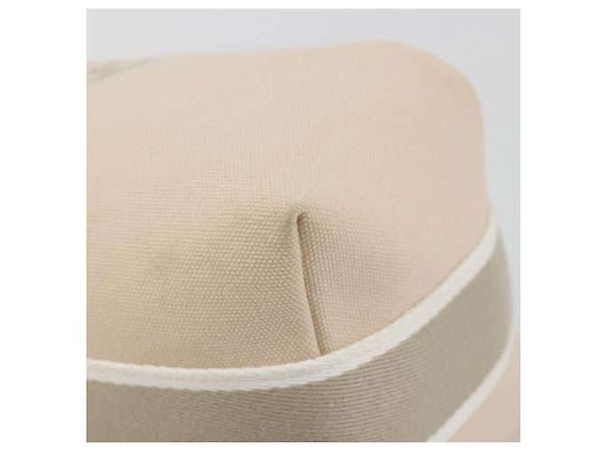 Hermès HERMES Brid A Borsa a Mano Nera Canvas Pelle Beige Silver Auth 196626M Argento - vista 14
