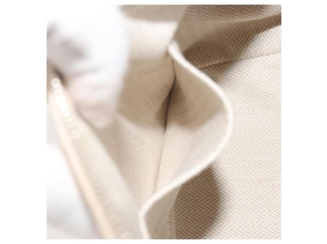 Hermès HERMES Brid A Borsa a Mano Nera Canvas Pelle Beige Silver Auth 196626M Argento - vista 23