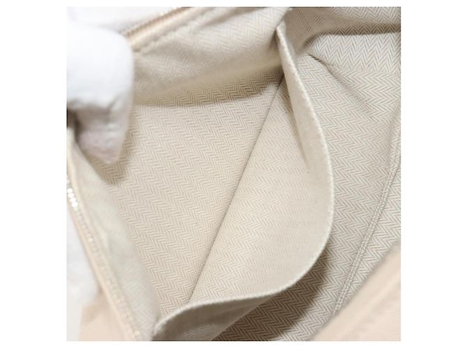 Hermès HERMES Brid A Borsa a Mano Nera Canvas Pelle Beige Silver Auth 196626M Argento - vista 24