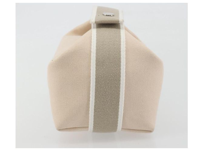 Hermès HERMES Brid A Borsa a Mano Nera Canvas Pelle Beige Silver Auth 196626M Argento - vista 3