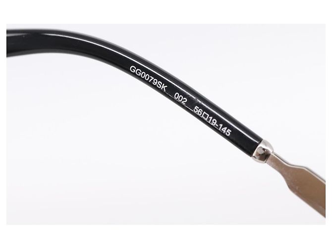 Gafas de sol GUCCI Interlocking G Web Sherry Line Metal Black Silver Auth am12309M Negro Plata - vista 11