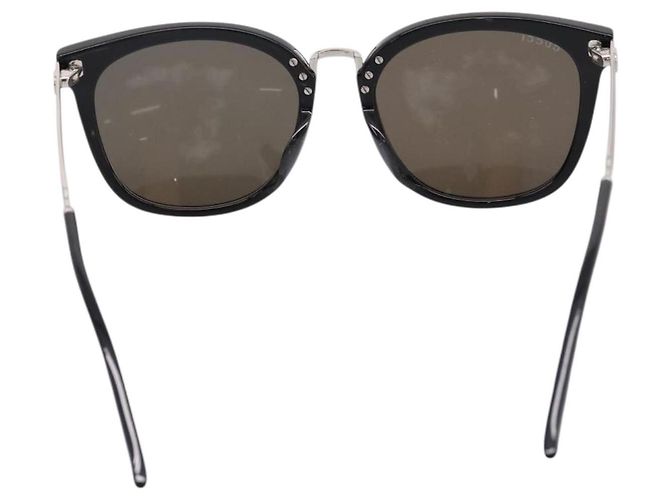 Gafas de sol GUCCI Interlocking G Web Sherry Line Metal Black Silver Auth am12309M Negro Plata - vista 2