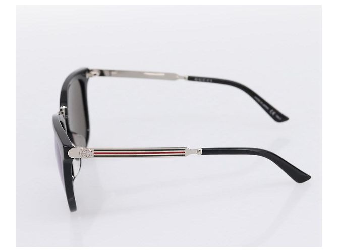 Gafas de sol GUCCI Interlocking G Web Sherry Line Metal Black Silver Auth am12309M Negro Plata - vista 5