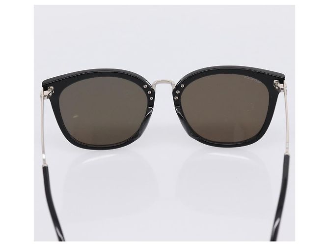 Gafas de sol GUCCI Interlocking G Web Sherry Line Metal Black Silver Auth am12309M Negro Plata - vista 9