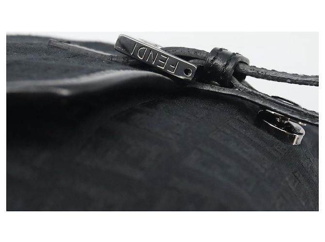 FENDI Zucchino Canvas Schultertasche Schwarz Silber Auth mr2844 - Ansicht 10