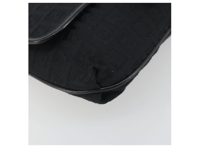FENDI Zucchino Canvas Schultertasche Schwarz Silber Auth mr2844 - Ansicht 15