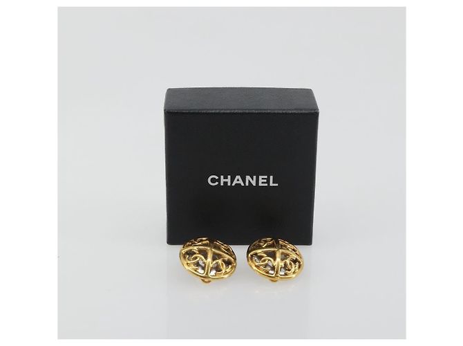 Orecchini CHANEL Metallo Tono Oro CC Auth 198816V - vista 10