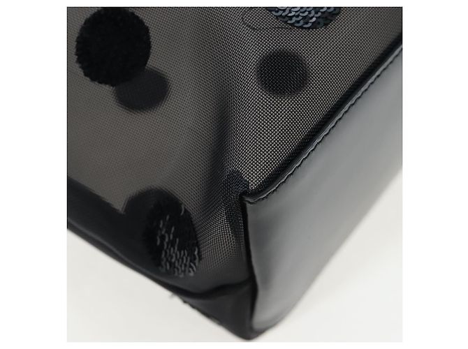 Bolso Tote PRADA de lunares en malla negra auténtico BA14815M Negro - vista 10