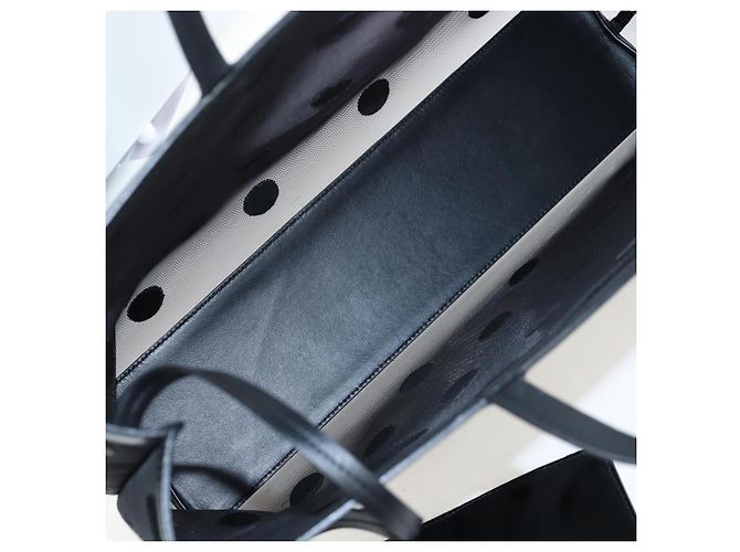 Bolso Tote PRADA de lunares en malla negra auténtico BA14815M Negro - vista 11