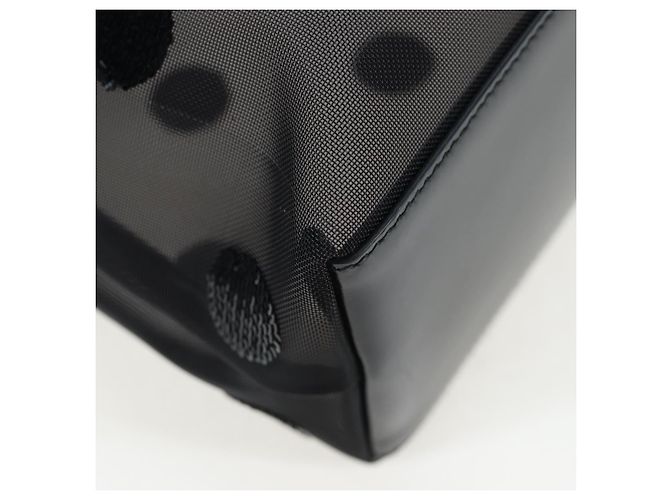 Bolso Tote PRADA de lunares en malla negra auténtico BA14815M Negro - vista 15