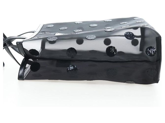 Bolso Tote PRADA de lunares en malla negra auténtico BA14815M Negro - vista 3