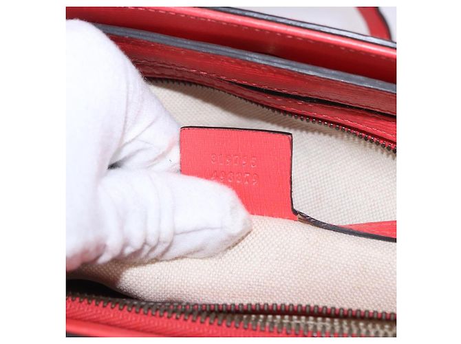 Borsa a mano GUCCI in pelle 2way Rosso Oro 319795 Auth 198375V D'oro - vista 11