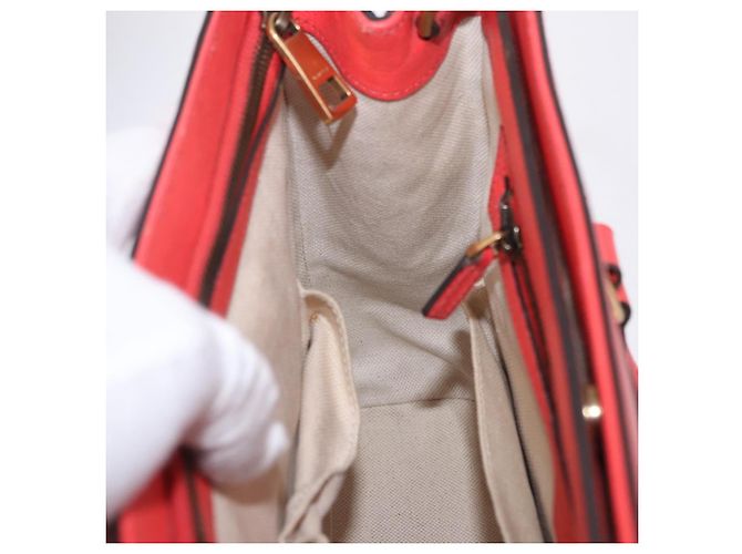 Borsa a mano GUCCI in pelle 2way Rosso Oro 319795 Auth 198375V D'oro - vista 23