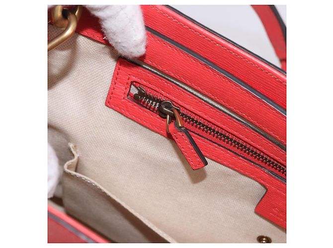 Borsa a mano GUCCI in pelle 2way Rosso Oro 319795 Auth 198375V D'oro - vista 24