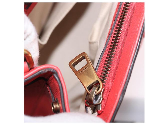 Borsa a mano GUCCI in pelle 2way Rosso Oro 319795 Auth 198375V D'oro - vista 26