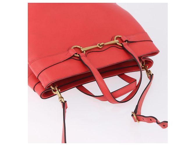 Borsa a mano GUCCI in pelle 2way Rosso Oro 319795 Auth 198375V D'oro - vista 7