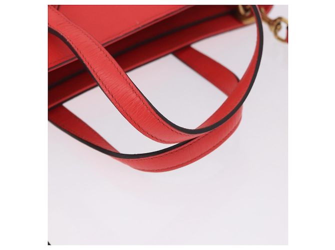 Borsa a mano GUCCI in pelle 2way Rosso Oro 319795 Auth 198375V D'oro - vista 8