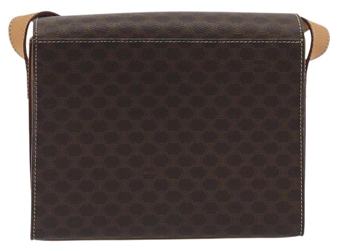 Céline Borsa a tracolla circolare CELINE Macadam Canvas PVC Pelle Marrone Oro Auth 197510A D'oro - vista 2