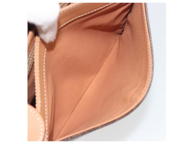Céline Borsa a tracolla circolare CELINE Macadam Canvas PVC Pelle Marrone Oro Auth 197510A D'oro - vista 23