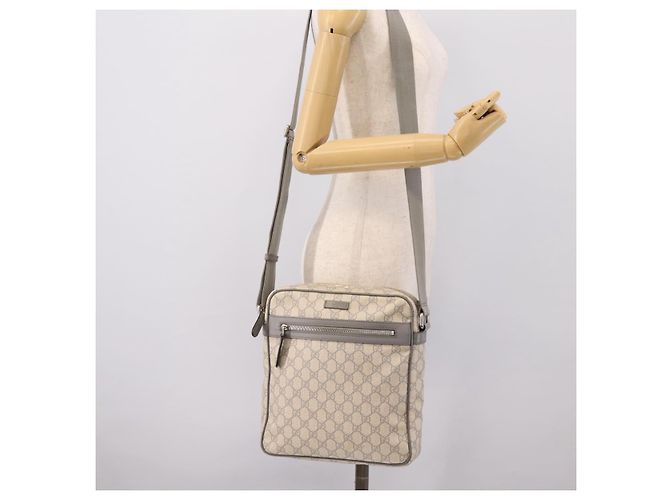 Borsa a tracolla GUCCI GG Supreme PVC Beige Silver 201448 Auth mr2814 Argento - vista 23