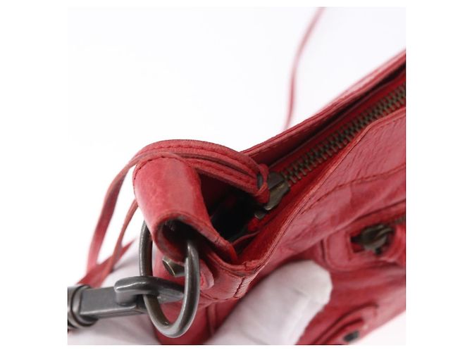 BALENCIAGA Borsa a tracolla The Hip in pelle rossa 242803 Auth 196657A Rosso - vista 10