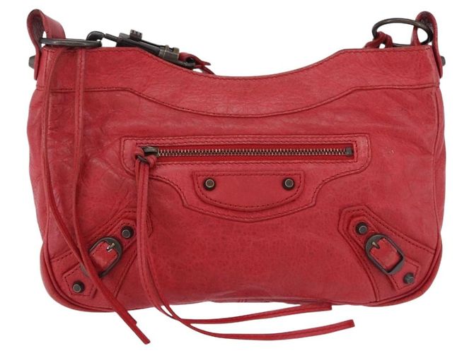 BALENCIAGA Borsa a tracolla The Hip in pelle rossa 242803 Auth 196657A Rosso - vista 13