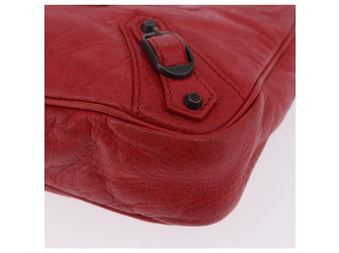 BALENCIAGA Borsa a tracolla The Hip in pelle rossa 242803 Auth 196657A Rosso - vista 14