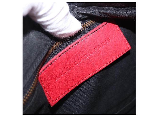 BALENCIAGA Borsa a tracolla The Hip in pelle rossa 242803 Auth 196657A Rosso - vista 18