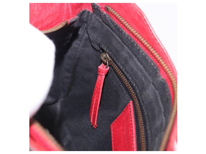 BALENCIAGA Borsa a tracolla The Hip in pelle rossa 242803 Auth 196657A Rosso - vista 21