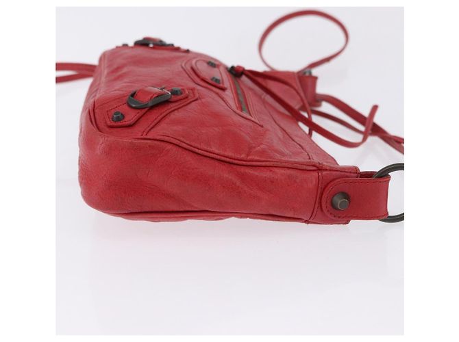 BALENCIAGA Borsa a tracolla The Hip in pelle rossa 242803 Auth 196657A Rosso - vista 3