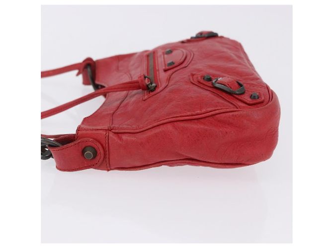 BALENCIAGA Borsa a tracolla The Hip in pelle rossa 242803 Auth 196657A Rosso - vista 4
