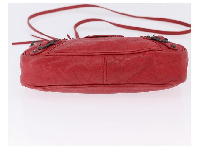 BALENCIAGA Borsa a tracolla The Hip in pelle rossa 242803 Auth 196657A Rosso - vista 5