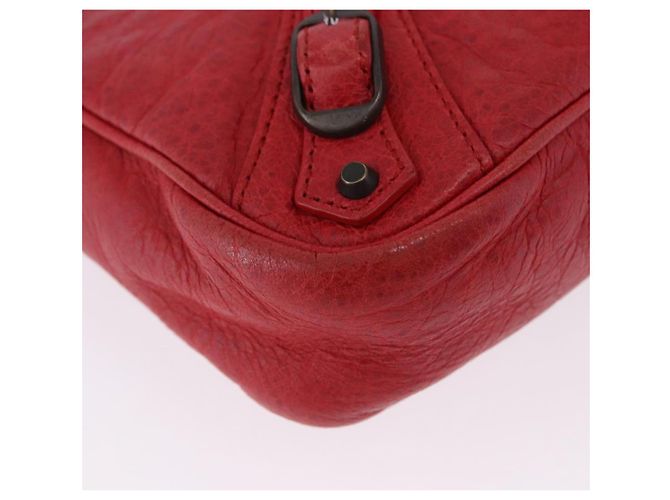 BALENCIAGA Borsa a tracolla The Hip in pelle rossa 242803 Auth 196657A Rosso - vista 9