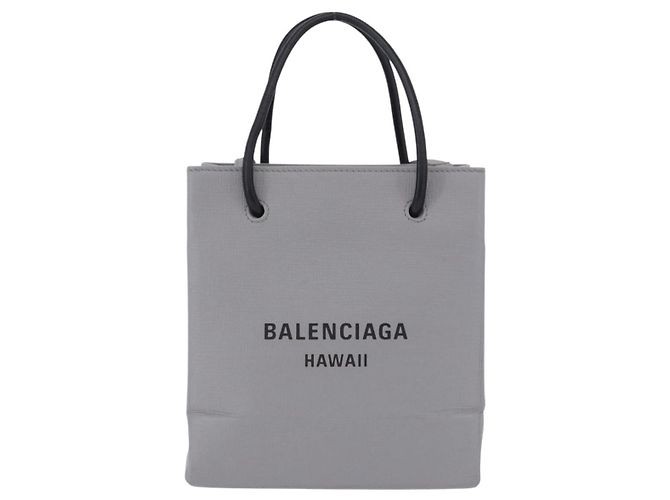 BALENCIAGA Shopping Tote Bag XXS Leder 2way Grau Silber 555140 Auth BA15153V Braun - Ansicht 13