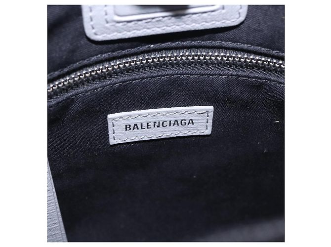 BALENCIAGA Shopping Tote Bag XXS Leder 2way Grau Silber 555140 Auth BA15153V Braun - Ansicht 20