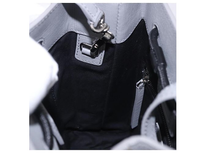 BALENCIAGA Shopping Tote Bag XXS Leder 2way Grau Silber 555140 Auth BA15153V Braun - Ansicht 22
