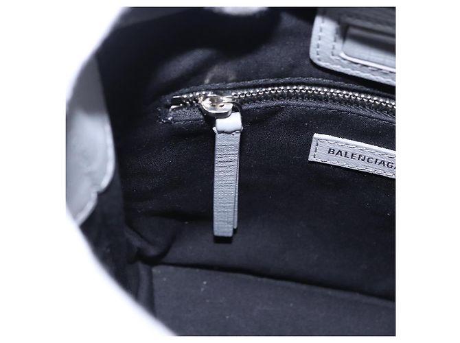 BALENCIAGA Shopping Tote Bag XXS Leder 2way Grau Silber 555140 Auth BA15153V Braun - Ansicht 23
