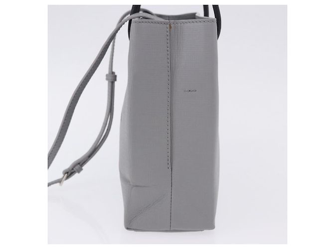 BALENCIAGA Shopping Tote Bag XXS Leder 2way Grau Silber 555140 Auth BA15153V Braun - Ansicht 3