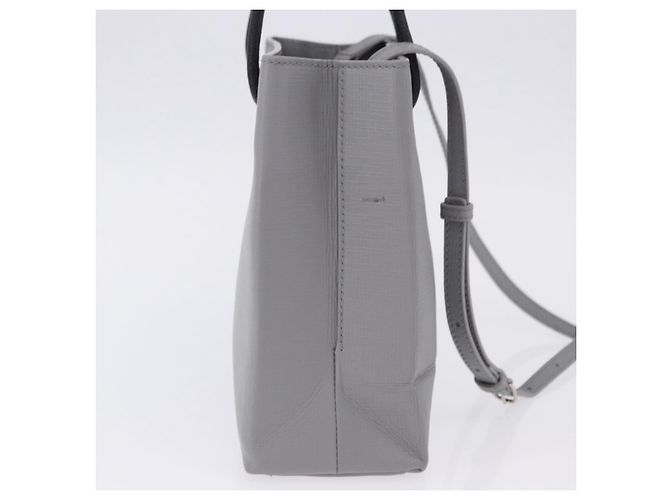 BALENCIAGA Shopping Tote Bag XXS Leder 2way Grau Silber 555140 Auth BA15153V Braun - Ansicht 4