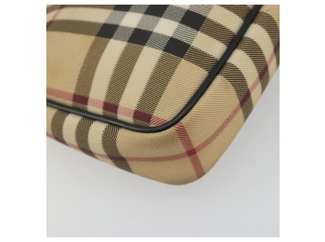 Pouch Accessori BURBERRY Nova Check PVC Leather Beige Silver Auth 198675A Argento - vista 14
